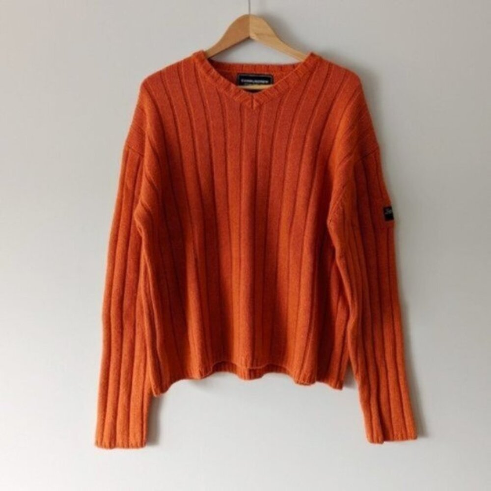 Campus Crew wool knit sweater - rust orange